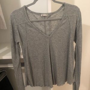 Grey long sleeve free people top